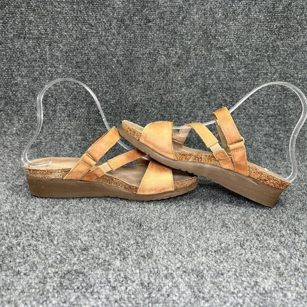 NAOT Sandals Womens Size 7.5 Brown Leather Strap Comfort Casual Slide Flip Flops - Picture 7 of 11